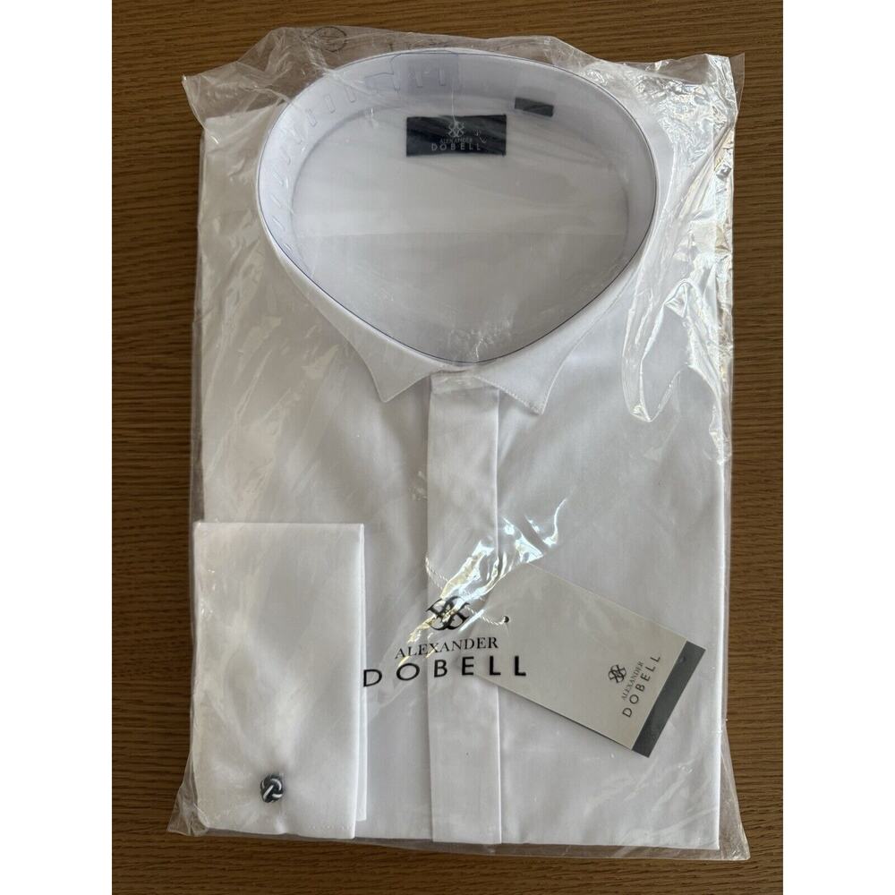 Alexander Dobell Wing Collar Plain Front White 17" 43 CM